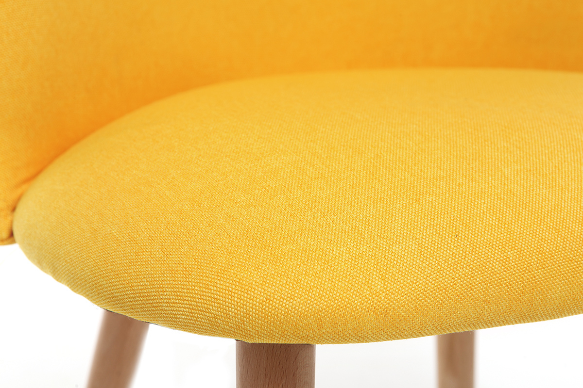 Chaise scandinave jaune et bois CELESTE