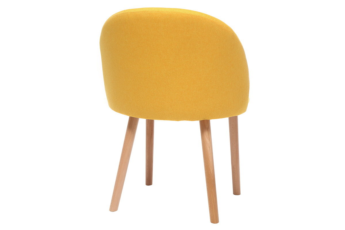 Chaise scandinave jaune et bois CELESTE