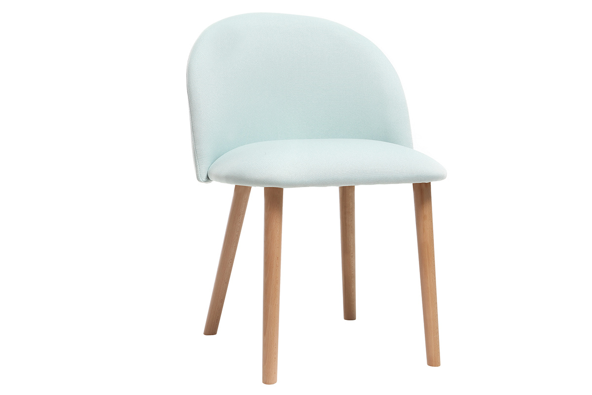 Chaise scandinave menthe  l'eau et bois CELESTE