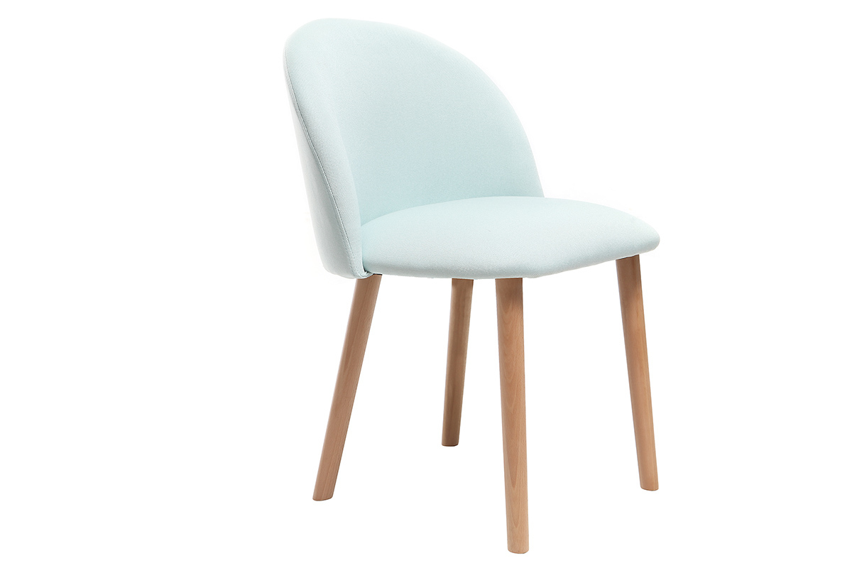 Chaise scandinave menthe  l'eau et bois CELESTE