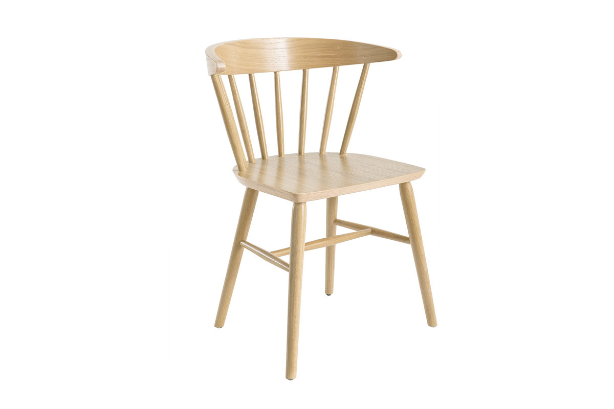 Chaises  barreaux en bois clair chne (lot de 2) DARIA