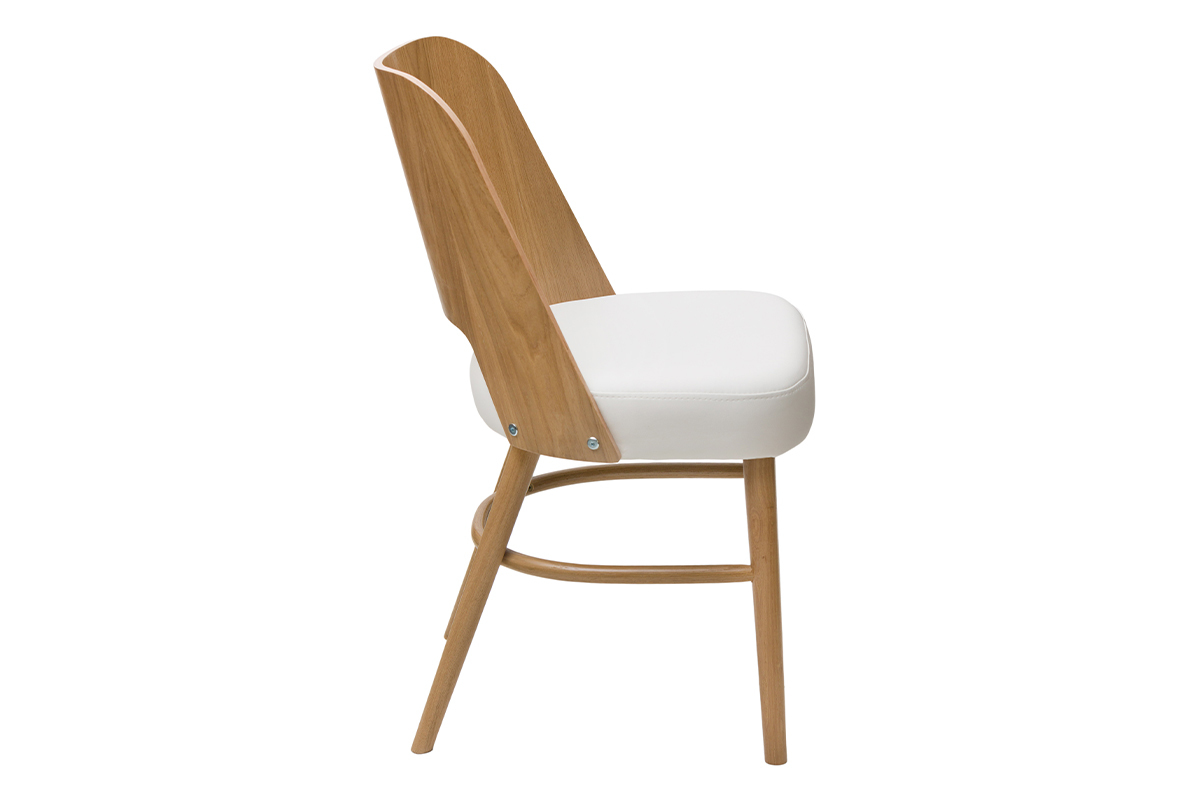 Chaises bois clair chne et blanc (lot de 2) EDITO