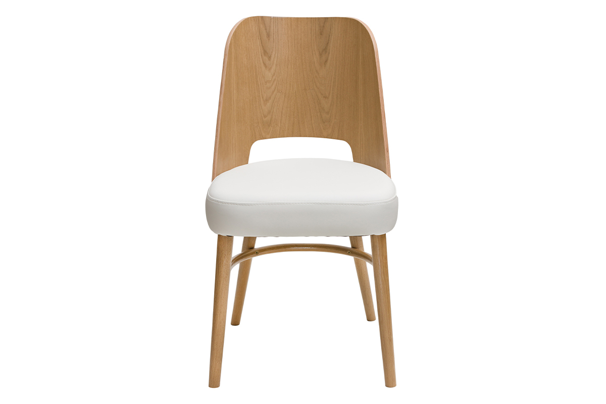 Chaises bois clair chne et blanc (lot de 2) EDITO