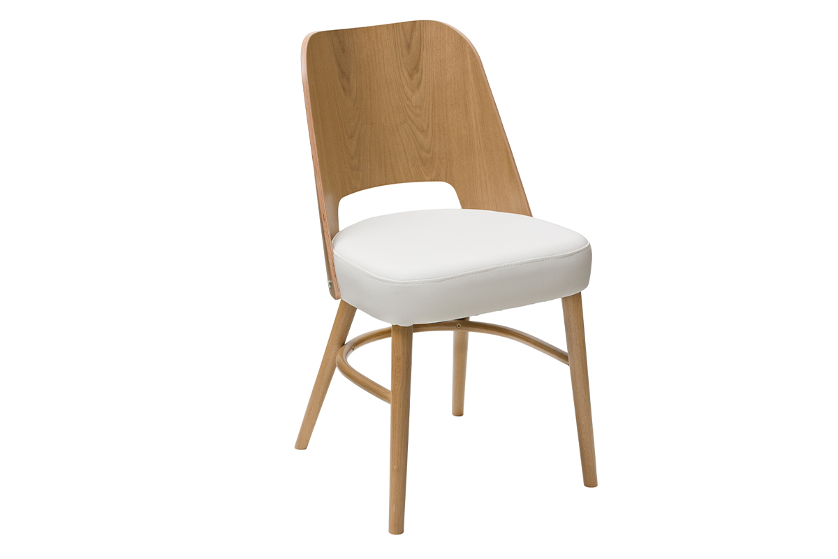 Chaises bois clair chne et blanc (lot de 2) EDITO