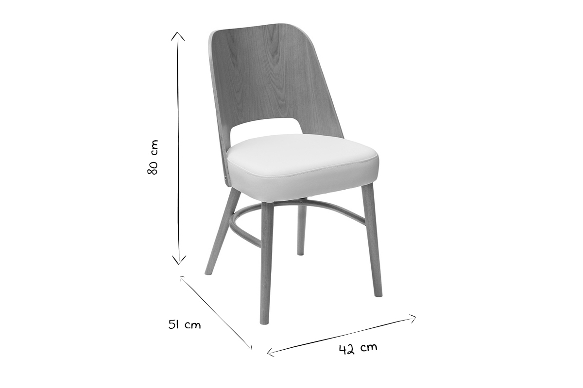 Chaises bois clair chne et blanc (lot de 2) EDITO