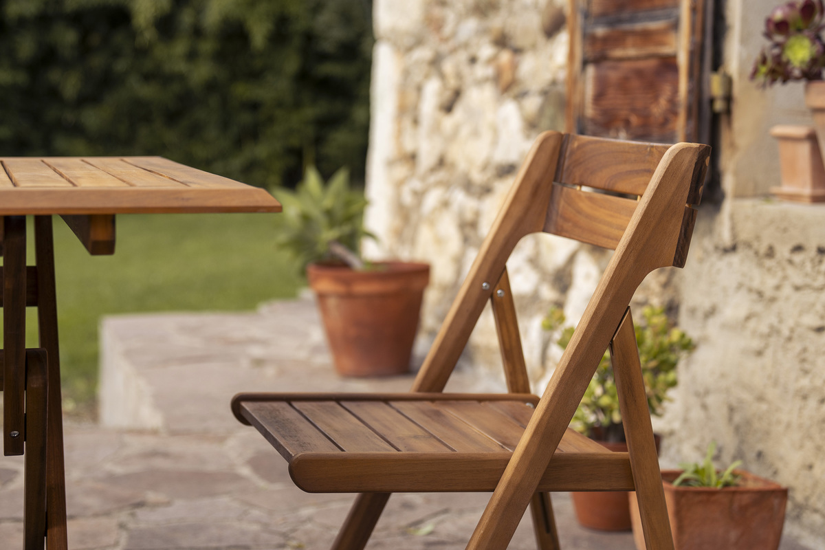 Chaises de jardin pliantes en bois massif (lot de 2) DIEGO