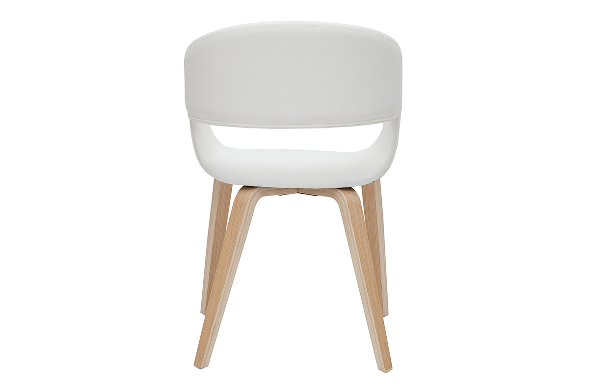 Chaises design blanc et bois clair (lot de 2) SLAM