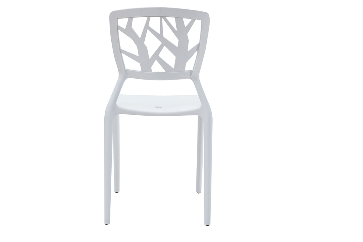 Chaises design blanches empilables intrieur / extrieur (lot de 2) KATIA