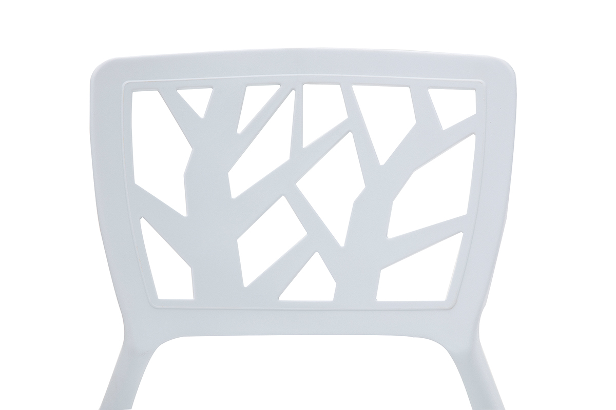 Chaises design blanches empilables intrieur / extrieur (lot de 2) KATIA