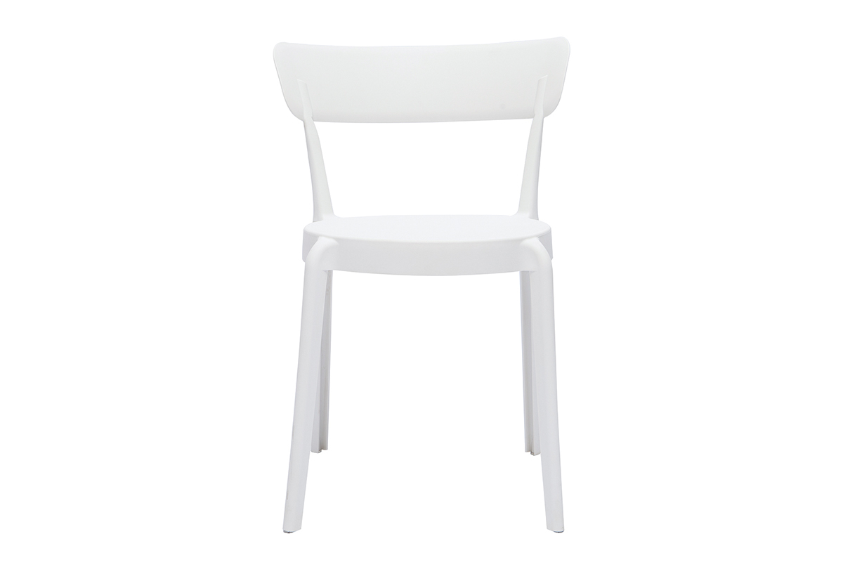 Chaises design blanches empilables intrieur - extrieur (lot de 2) RIOS