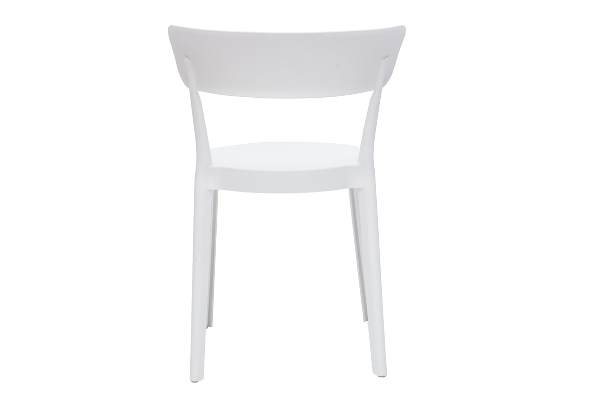 Chaises design blanches empilables intrieur - extrieur (lot de 2) RIOS