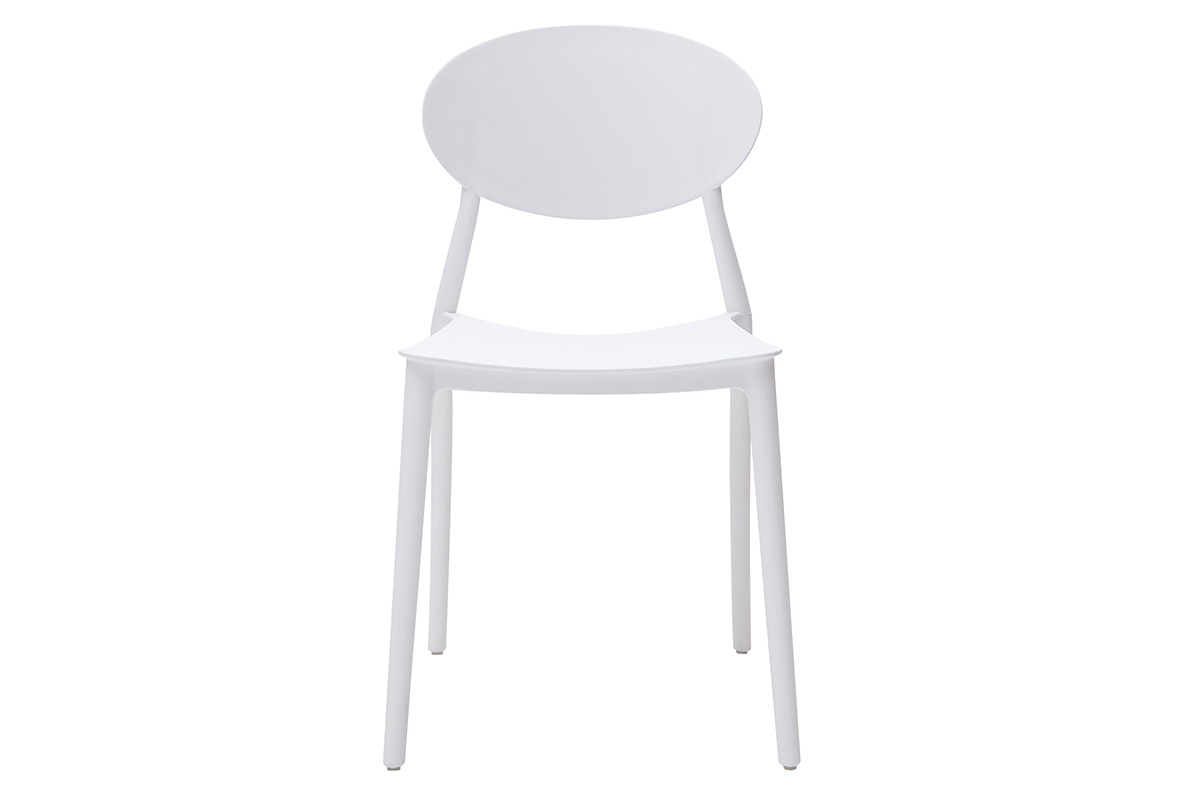 Chaises design empilables blanches intrieur - extrieur (lot de 2) ANNA