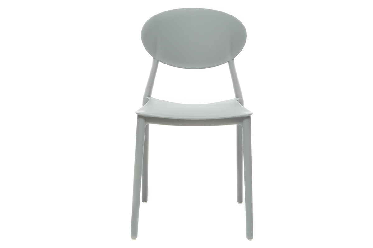 Chaises design empilables gris clair intrieur - extrieur (lot de 2) ANNA