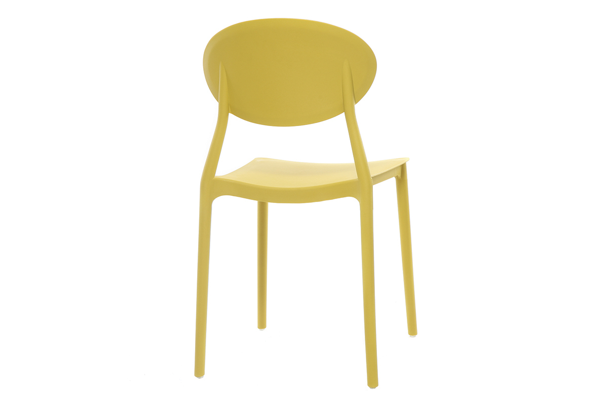 Chaises design empilables jaunes intrieur - extrieur (lot de 2) ANNA