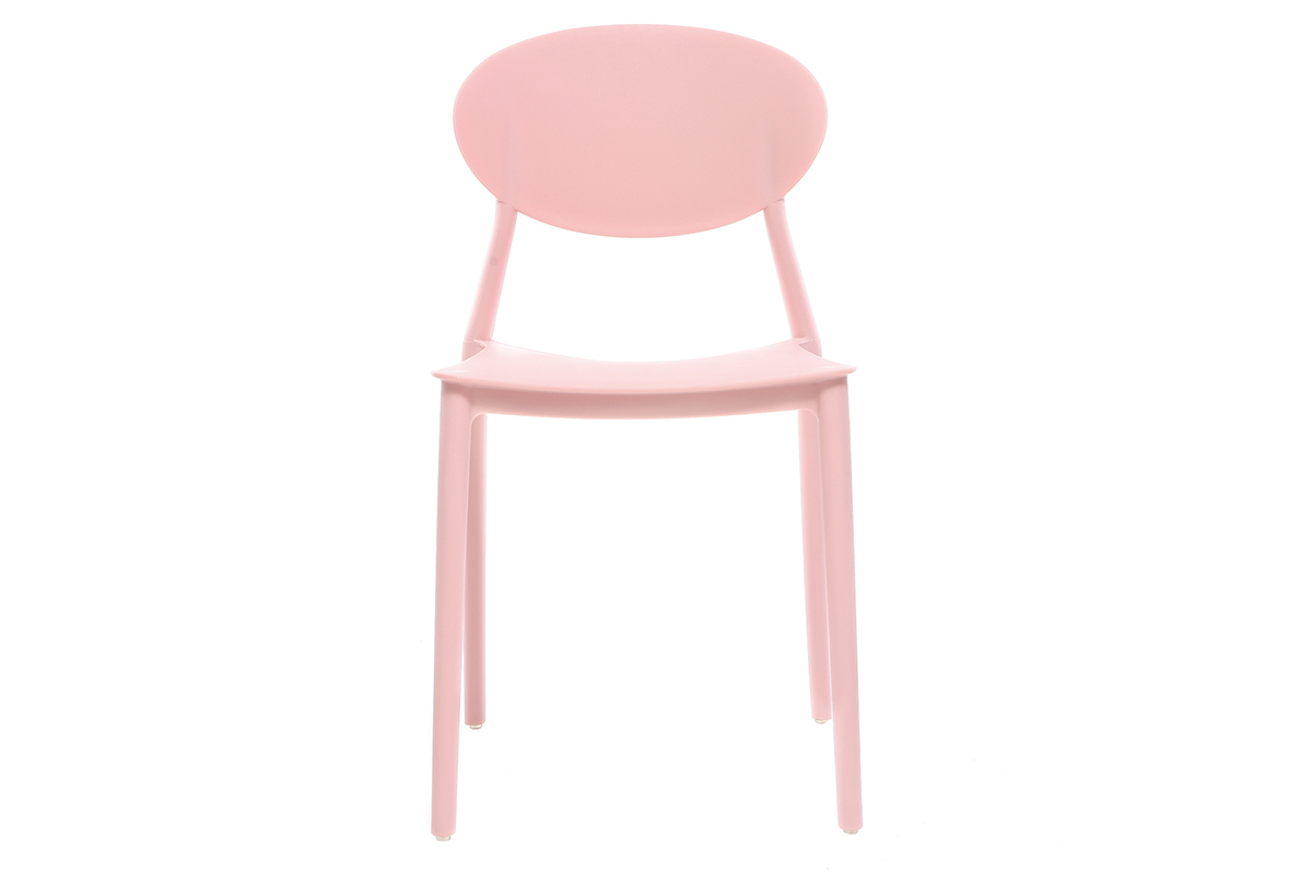 Chaises design empilables roses (lot de 2) ANNA