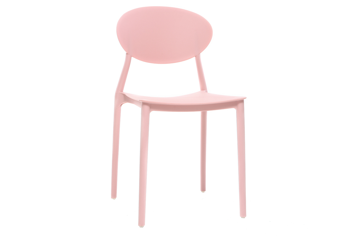 Chaises design empilables roses (lot de 2) ANNA