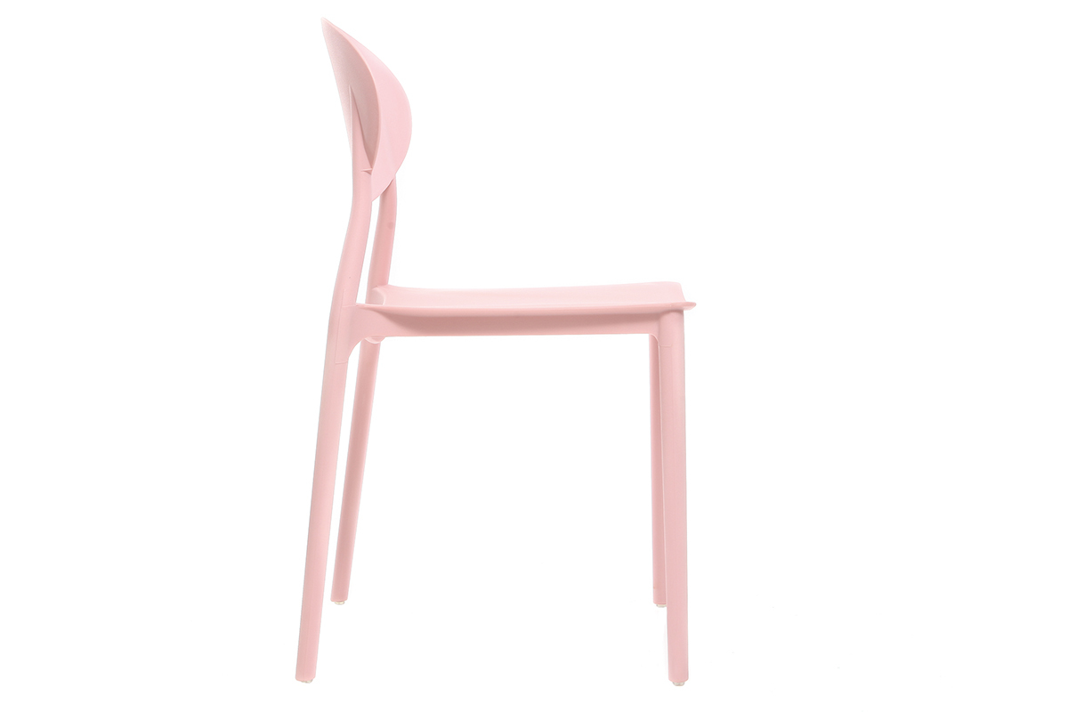 Chaises design empilables roses (lot de 2) ANNA