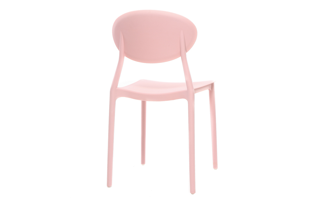 Chaises design empilables roses (lot de 2) ANNA