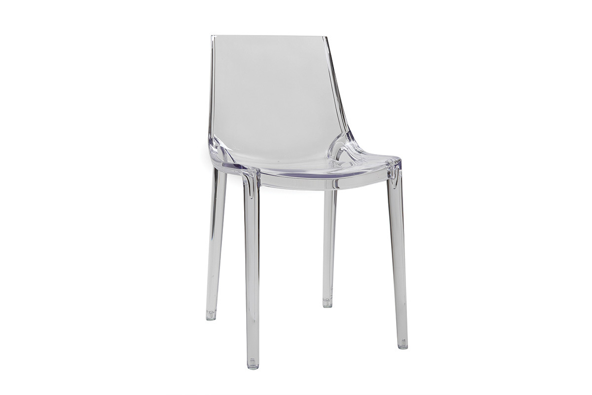 Chaises design empilables transparentes intrieur - extrieur (lot de 2) YZEL