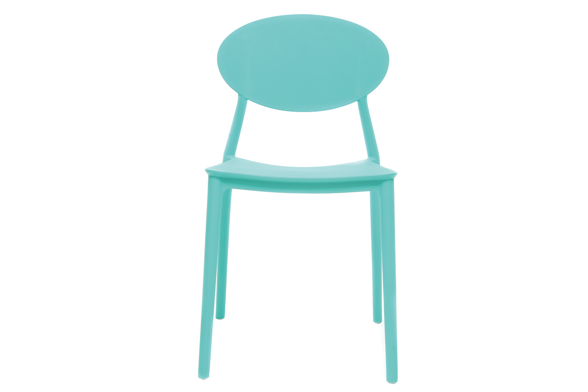 Chaises design empilables turquoise (lot de 2) ANNA