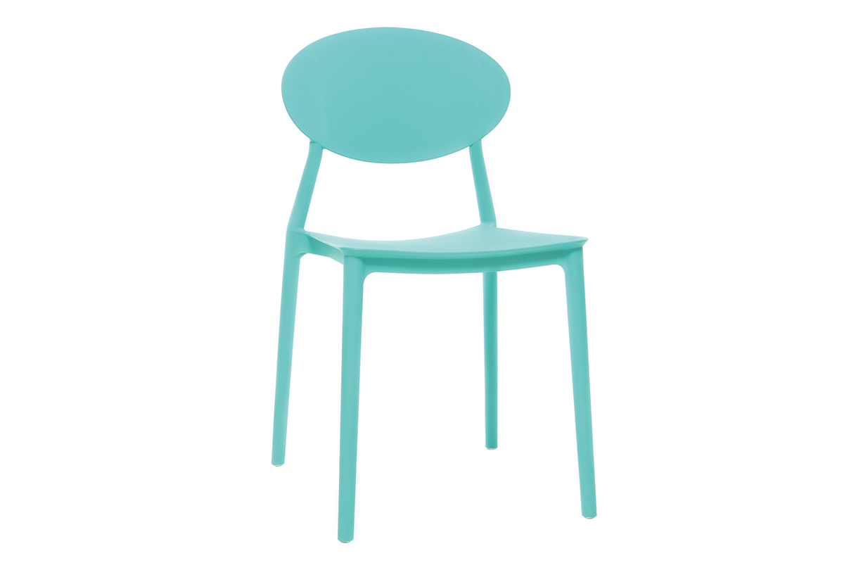 Chaises design empilables turquoise (lot de 2) ANNA