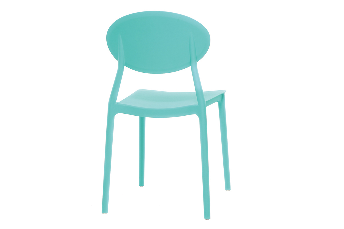 Chaises design empilables turquoise (lot de 2) ANNA