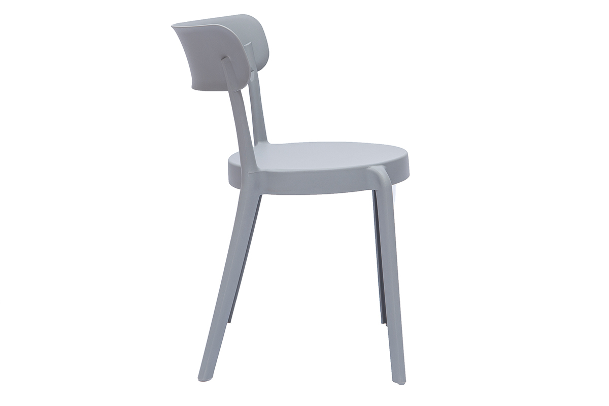 Chaises design gris clair empilables intrieur - extrieur (lot de 2) RIOS