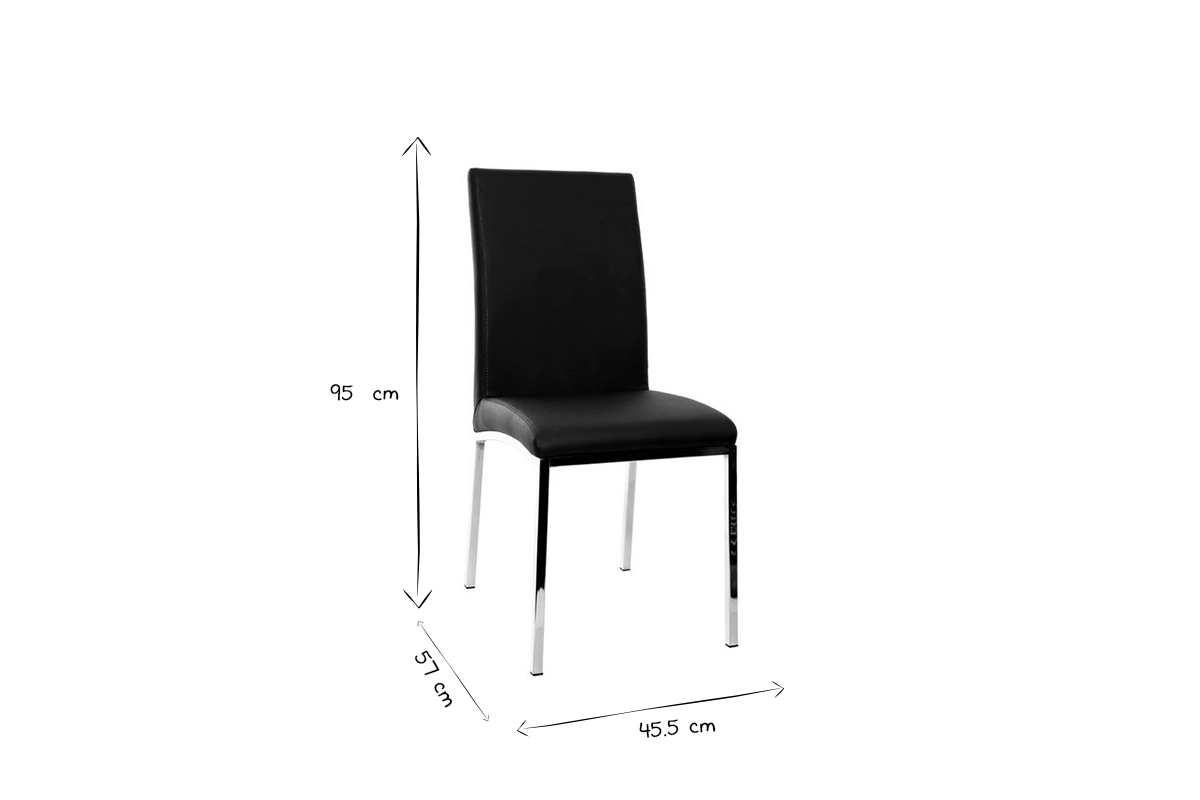 Chaises design gris et mtal acier chrom (lot de 2) SIMEA