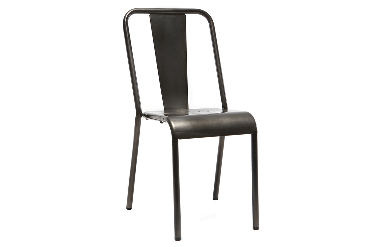 Chaises design mtal inox (lot de 2) EVAN