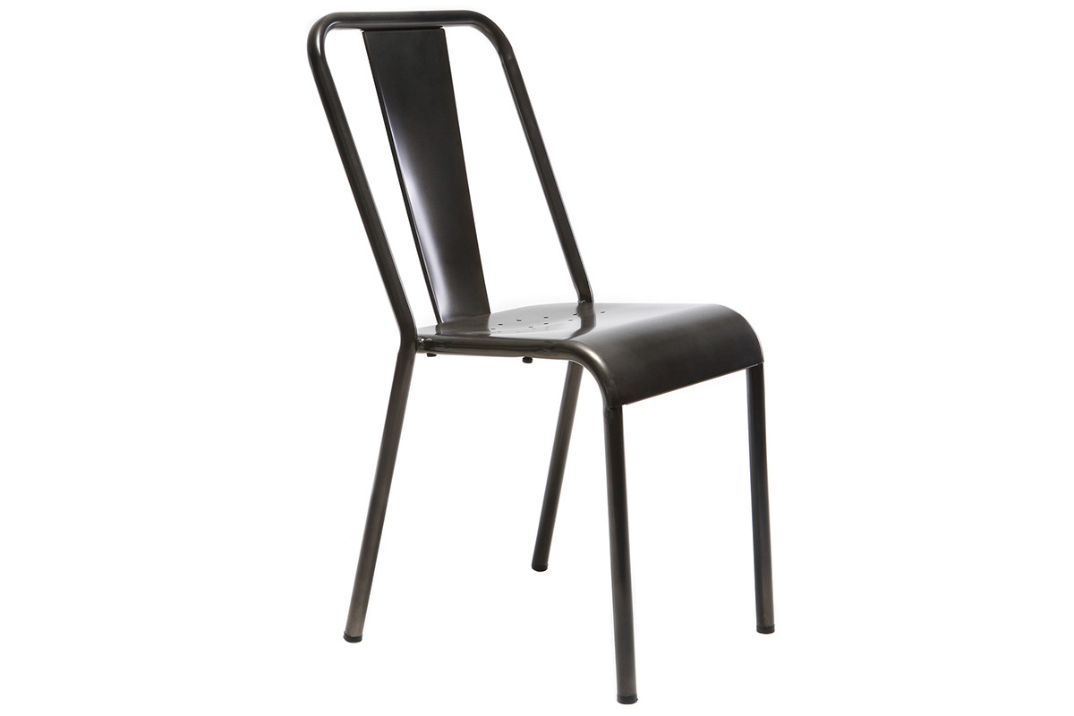 Chaises design mtal inox (lot de 2) EVAN