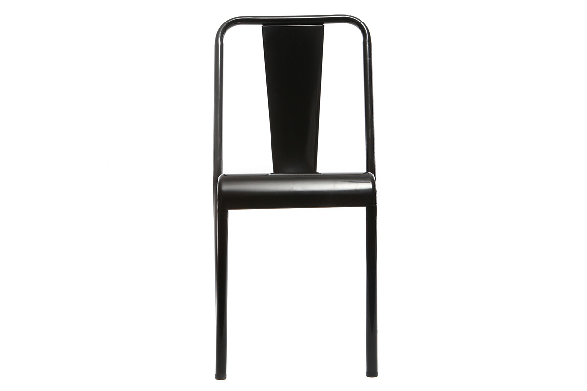 Chaises design mtal noir (lot de 2) EVAN