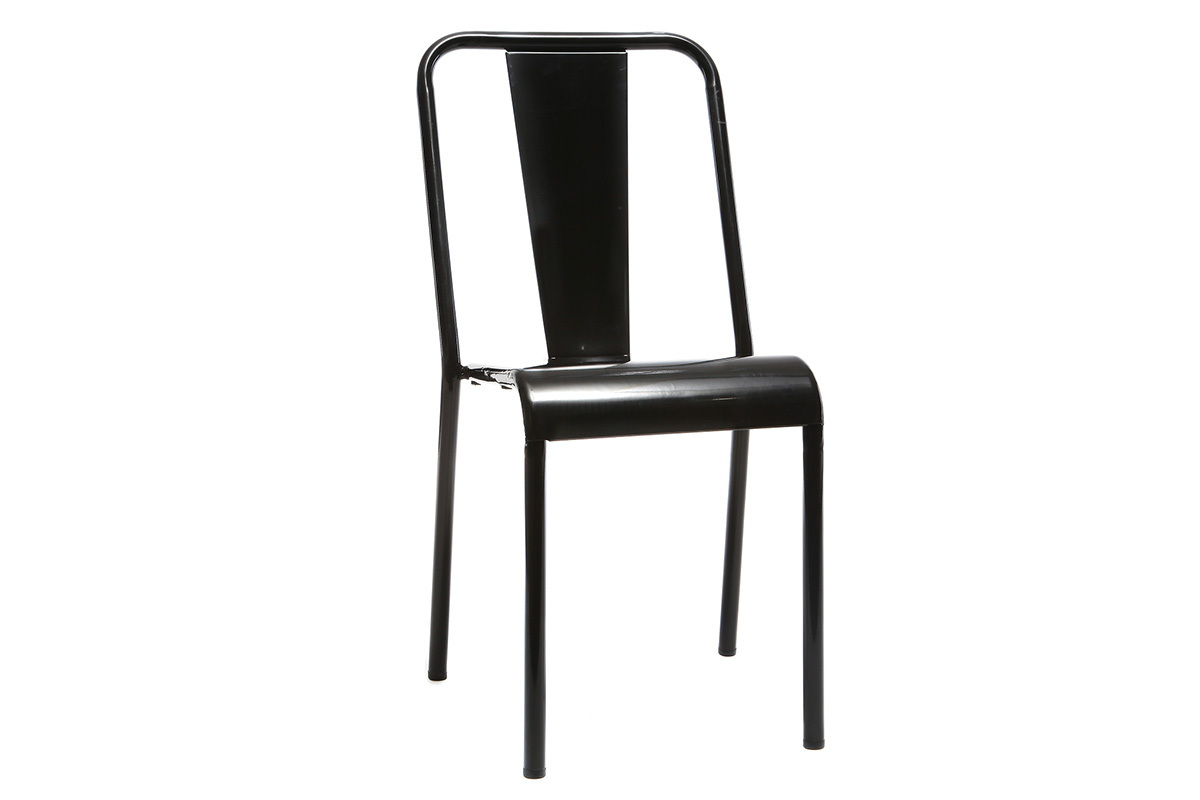 Chaises design mtal noir (lot de 2) EVAN