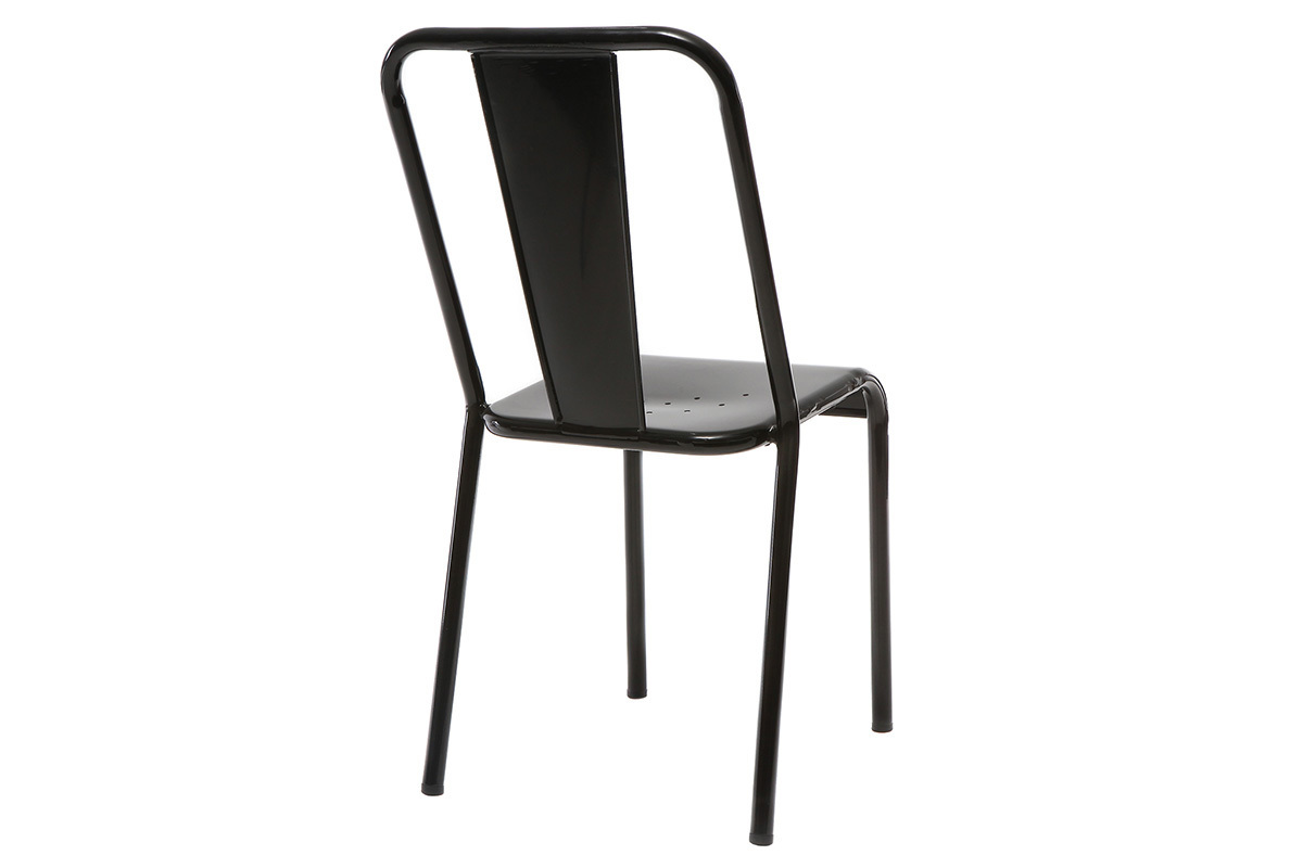 Chaises design mtal noir (lot de 2) EVAN