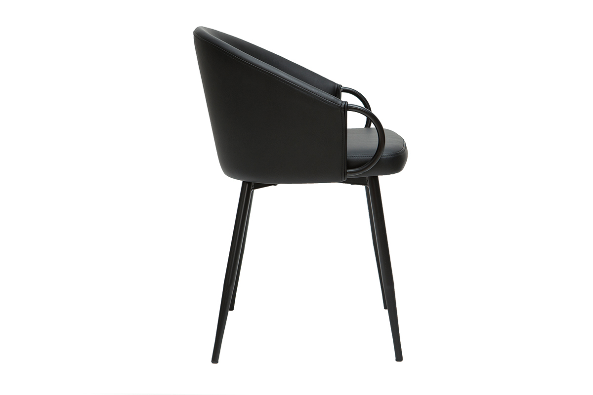 Chaises design noires (lot de 2) PRECIO