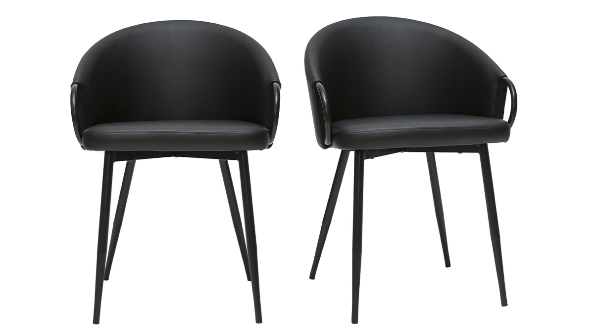 Chaises design noires (lot de 2) PRECIO