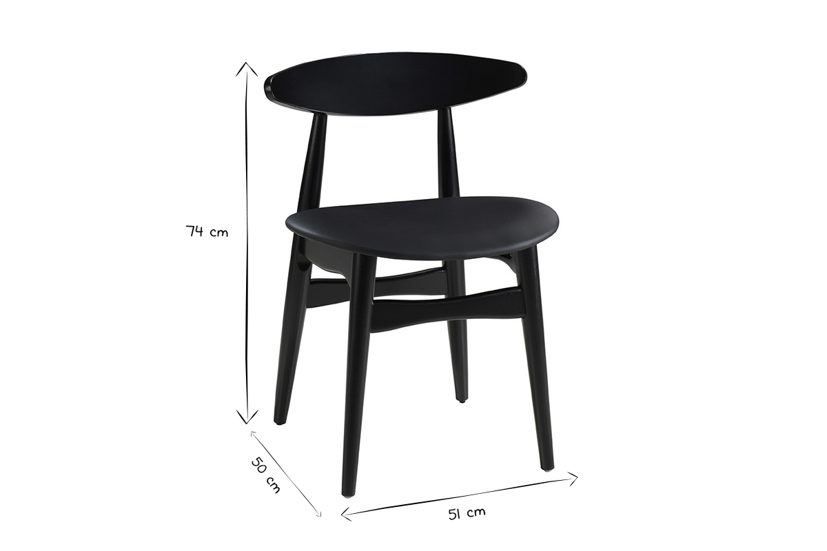 Chaises design noires (lot de 2) WALFORD