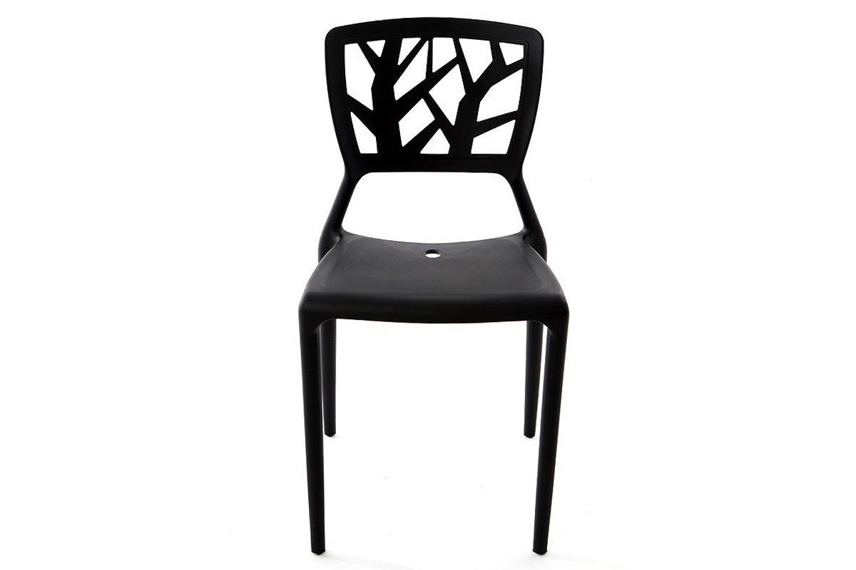 Chaises design noires empilables intrieur / extrieur (lot de 2) KATIA