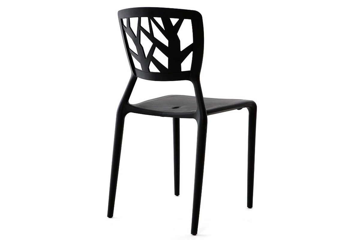 Chaises design noires empilables intrieur / extrieur (lot de 2) KATIA