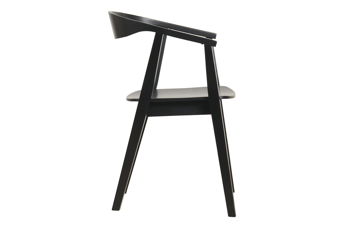 Chaises design noires en bois (lot de 2) BAHIA