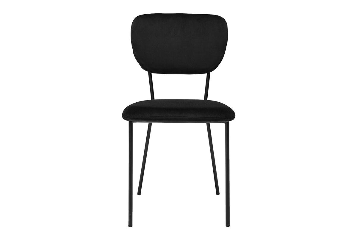 Chaises design noires en tissu velours et mtal (lot de 2) LEPIDUS