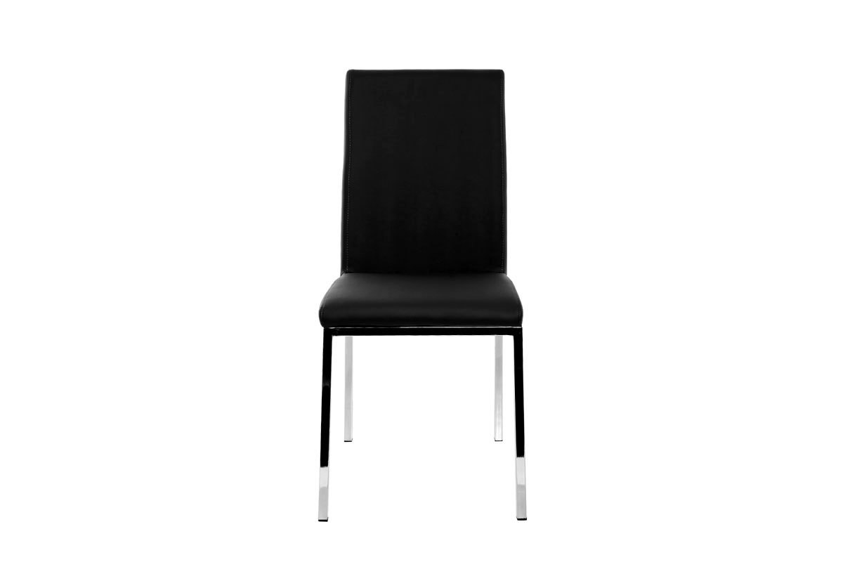 Chaises design noires et mtal acier chrom (lot de 2) SIMEA