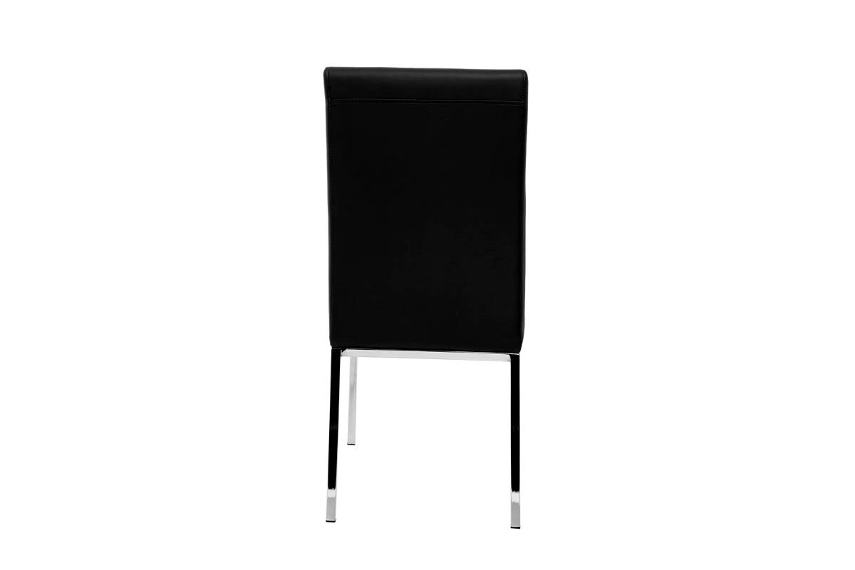 Chaises design noires et mtal acier chrom (lot de 2) SIMEA