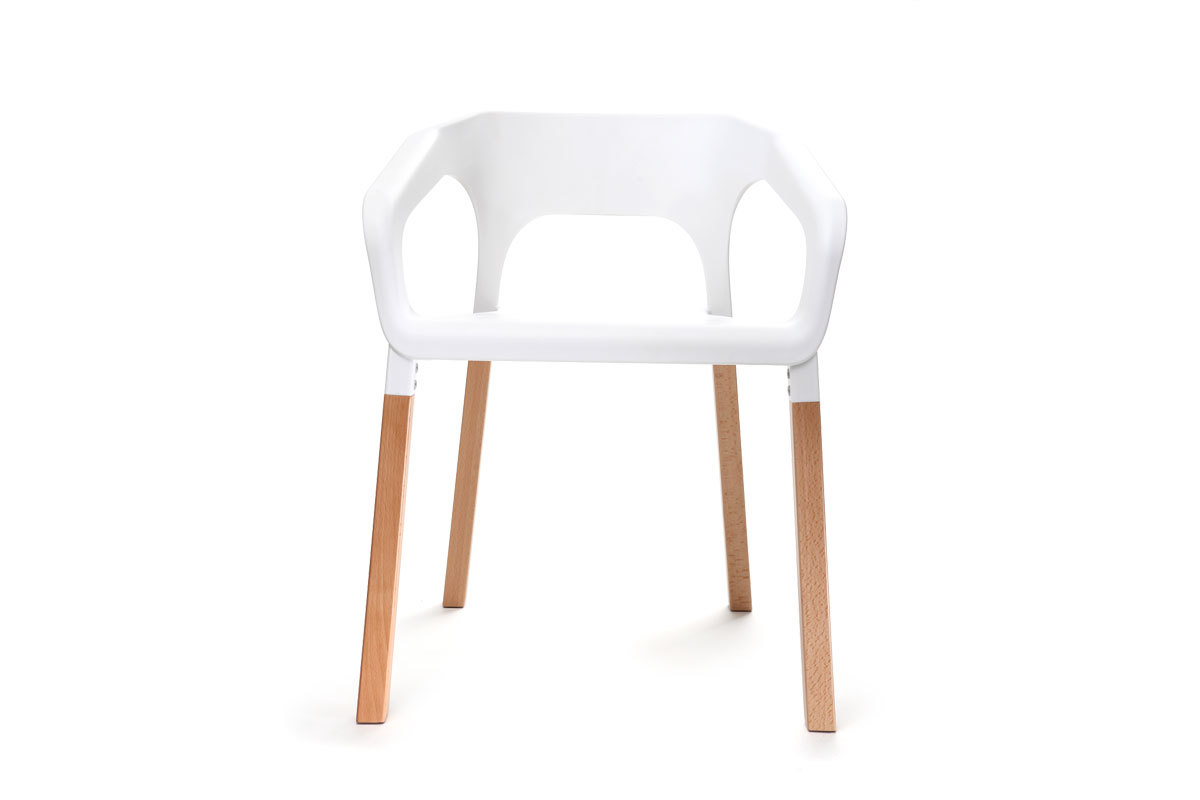 Chaises design scandinaves empilables blanches (lot de 2) HELIA