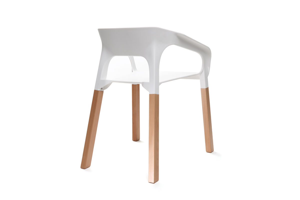 Chaises design scandinaves empilables blanches (lot de 2) HELIA