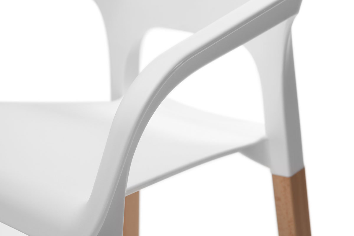 Chaises design scandinaves empilables blanches (lot de 2) HELIA