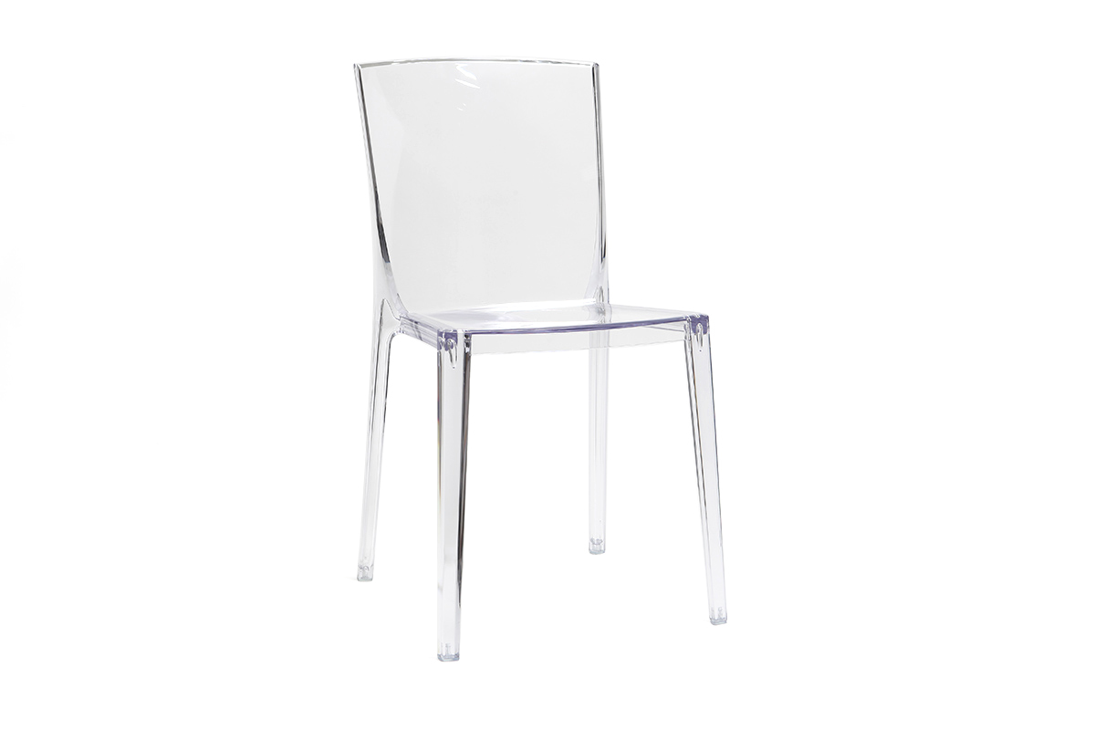 Chaises design transparentes empilables intrieur - extrieur (lot de 2) ISLAND