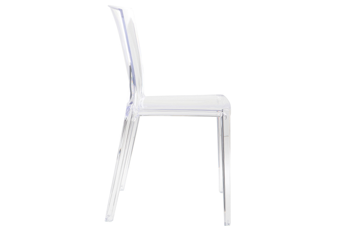 Chaises design transparentes empilables intrieur - extrieur (lot de 2) ISLAND