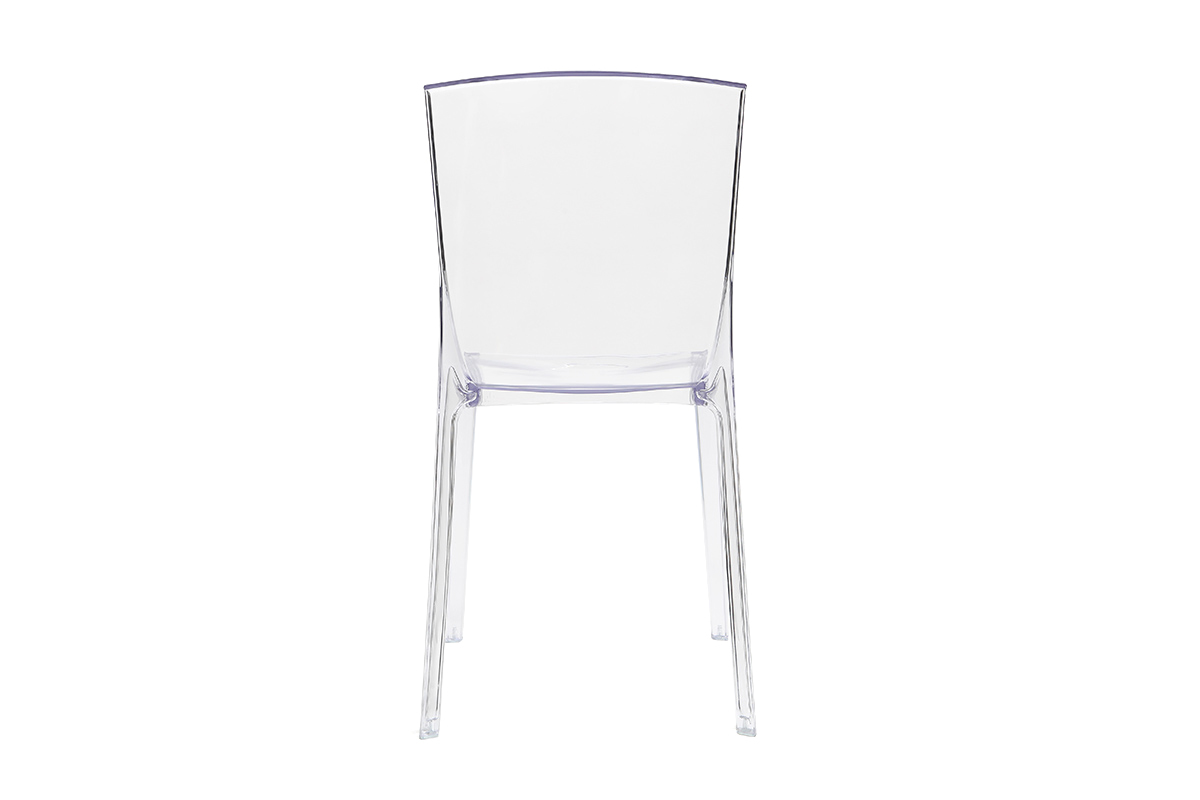 Chaises design transparentes empilables intrieur - extrieur (lot de 2) ISLAND