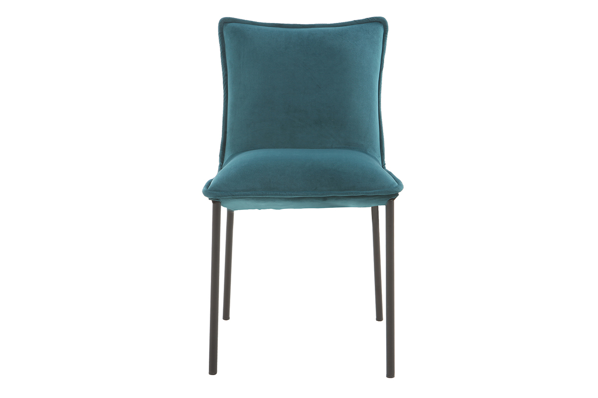 Chaises design velours bleu ptrole (lot de 2) SOLACE