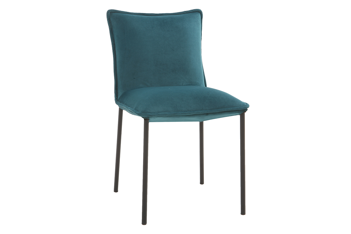 Chaises design velours bleu ptrole (lot de 2) SOLACE